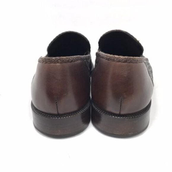 Bragano by Cole Haan Mens Weave Leather Loafers Size 9.5 D Brown